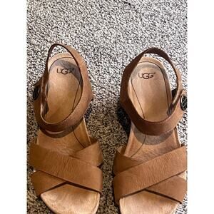 Ugg Wedge Suede Strappy Sandals‎ Espadrilles Women’s 7.5 Summer Vacation Casual